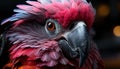 Vibrant macaw perched, feathers showcase majestic tropical colors generated by AI