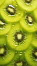 Vibrant Macro Closeup of Kiwi Fruit AI Generated