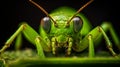 Vibrant Macro Photography: Capturing A Striking Cricket On Dew-covered Grass Royalty Free Stock Photo