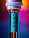 Vibrant Macro Shot of Flu Shot Syringe.AI Generated