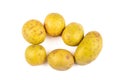 Vibrant Macro Shot of Fresh Yellow Potatoes on White Background Farm-to-Table Culinary Delight