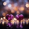 Vibrant magenta hues blend with sparkling bokeh, forming a panoramic Valentines backdrop