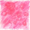 Vibrant Magenta Pink Watercolor Painting Texture With Visible Brush Strokes and Paint Spatters On White Background