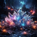 vibrant magical crystals on ground