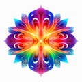 Vibrant Mandala Flower: Fluid Lines And Colorful Minimalism Royalty Free Stock Photo