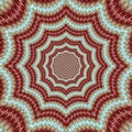 Vibrant knitted mandala in red and teal