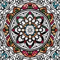 Radiant Wholeness: Vibrant Mandala on a White Canvas