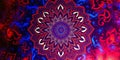 Vibrant Mandala Tapestry Red Blue Psychedelic Floral Pattern Boho Decor Royalty Free Stock Photo