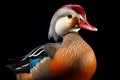 Vibrant Mandarin duck. Generate Ai Royalty Free Stock Photo