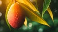 Vibrant Mango Fruit Macro Shot Of Textured Color Gradient