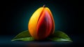 Bold And Daring Mango Sculpture With Realistic Chiaroscuro Lighting