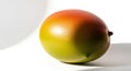 Vibrant Mango with Gradient Colors of Green Yellow and Red on a White Background Royalty Free Stock Photo