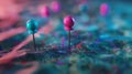 The Vibrant Map Pins.AI generated image Royalty Free Stock Photo