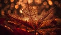 Vibrant maple tree glows gold in autumn generated by AI