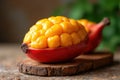 Vibrant Marang Fruit on a Wooden Board Royalty Free Stock Photo