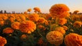 Vibrant Marigold Flower Field A Captivating Display Of Nature\'s Beauty