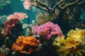 Vibrant marine aquarium with colorful coral reef