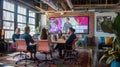 Dynamic Office with AI Presenting Data-Driven Strategies AIG60