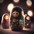 Vibrant Matryoshkas, Traditional Russian Nesting Dolls