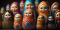 Vibrant Matryoshkas, Traditional Russian Nesting Dolls