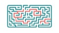 Vibrant Maze Puzzle with Green and Red Paths, vector design Generative AI Royalty Free Stock Photo