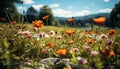 A vibrant meadow of wildflowers blossoms under the summer sun generated by AI Royalty Free Stock Photo