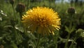 A vibrant meadow of yellow dandelions, a summer floral beauty generated by AI