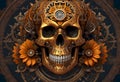 Vibrant Mechanical Skull, Generative AI