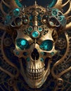 Vibrant Mechanical Skull, Generative AI