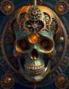 Vibrant Mechanical Skull, Generative AI