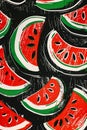 Vibrant Melon Fiesta: A Kenyan-Inspired Seamless Pattern of Mexi