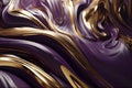 Twisted Wave Art: Rich Gold and Deep Purple with Sleek Modern Minimalist Design in 3D Render