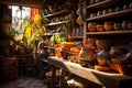 Vibrant Mexican Pottery & Handicrafts: A Colorful Market Stall