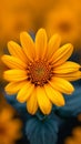 Vibrant Mexican sunflower weed, Closeup beautiful orange bloom