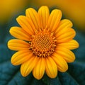 Vibrant Mexican sunflower weed, Closeup beautiful orange bloom