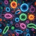 Vibrant Microorganisms Background Royalty Free Stock Photo