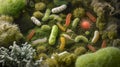 Vibrant Microscopic World of Bacteria and Viruses Royalty Free Stock Photo