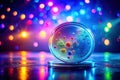 Vibrant microscopic worlds illuminated by festive lights a study in colorful cultures. Generative AI Royalty Free Stock Photo