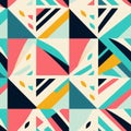 Vibrant Mid-century Geometric Pattern For Surface Printing Royalty Free Stock Photo