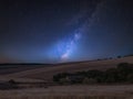 Vibrant Milky Way composite image over landscape of English countryside Royalty Free Stock Photo