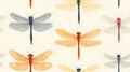 Colorful Minimal Pastel Dragonfly Pattern Design Royalty Free Stock Photo