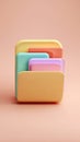 Colorful Stacked Folders - A Minimalist Composition Royalty Free Stock Photo