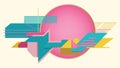 A vibrant, minimalist papercut Memphis Design Style background