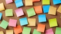 Colorful Sticky Notes Pinned on a Corkboard Representing Ideas and Reminders Royalty Free Stock Photo