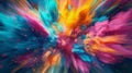 A vibrant mix of colors erupts in a frenzy creating a beautiful abstract explosion