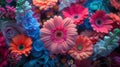 Vibrant Mixed Flower Bouquet: A Colorful Still Life Detail