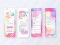 Vibrant mobile app interface designs with smooth gradients and abstract elements Royalty Free Stock Photo