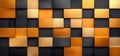 A vibrant and modern abstract background featuring a geometric pattern of orange and black rectangular tiles perfect for creat Royalty Free Stock Photo