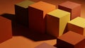 Abstract Geometric Cubes in Warm Tones Royalty Free Stock Photo
