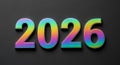 Colorful 3D Numbers 2026 New Year Royalty Free Stock Photo